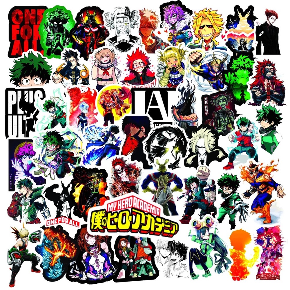 50pcs My Hero Academy Waterproof Vinyl Stickers